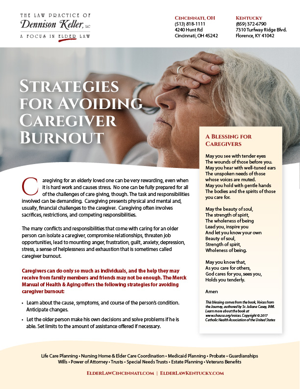 Strategies for Avoiding Caregiver Burnout cover