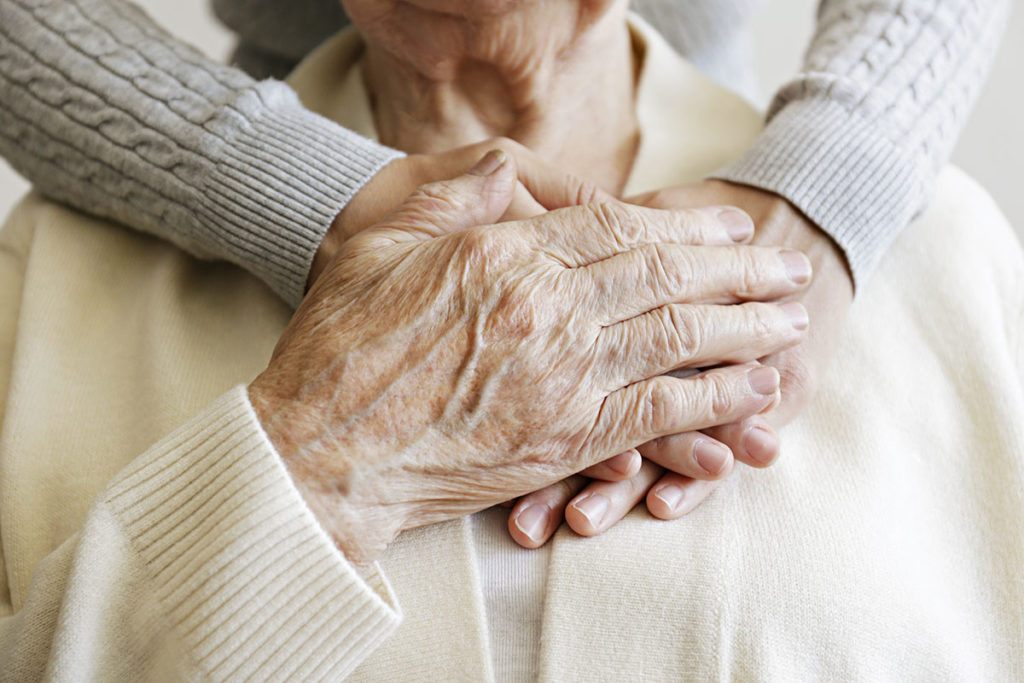 elderly female&#039;s hands