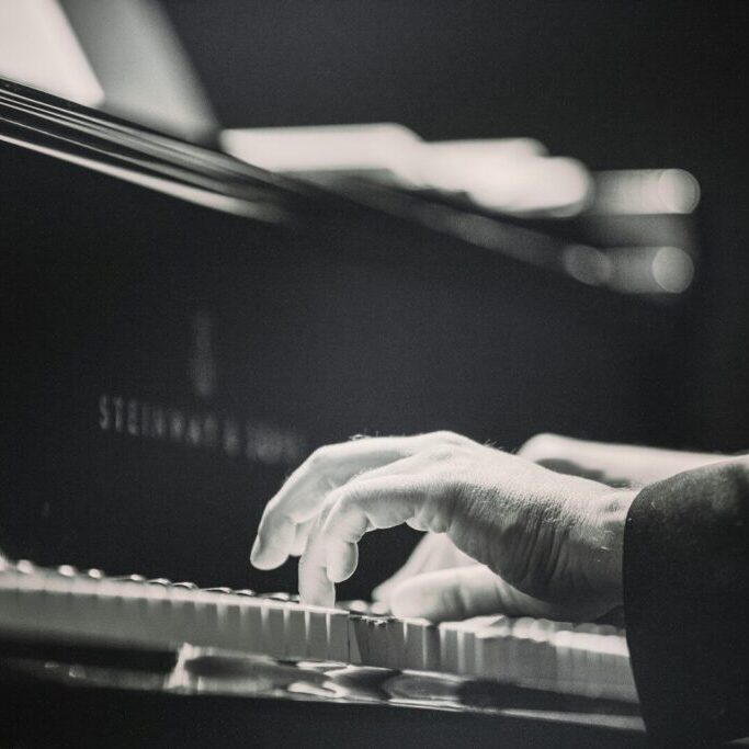 person playing piano