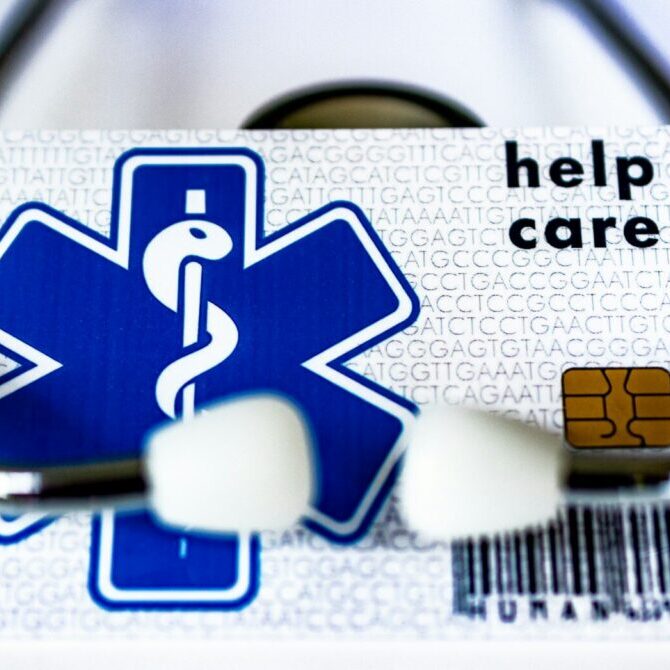 A card with a stethoscope attached to it